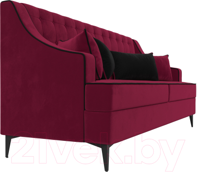 Диван Лига Диванов Марк 258 (микровельвет бордовый/кант черный)
