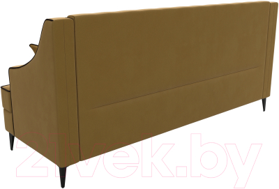 Диван Лига Диванов Марк 258 (микровельвет желтый/кант коричневый)