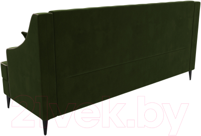 Диван Лига Диванов Марк 258 (микровельвет зеленый/кант бежевый)