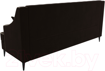 Диван Лига Диванов Марк 258 (микровельвет коричневый/кант бежевый)