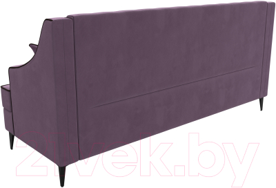 Диван Лига Диванов Марк 258 (микровельвет сиреневый/кант коричневый)