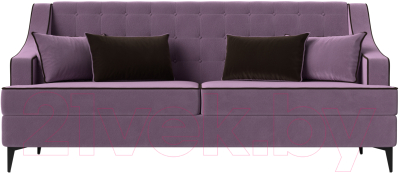 Диван Лига Диванов Марк 258 (микровельвет сиреневый/кант коричневый)