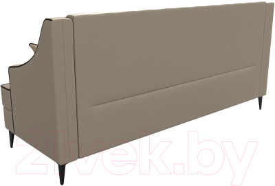 Диван Лига Диванов Марк 258 / 111919 (экокожа бежевый/кант коричневый)