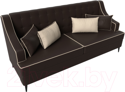 Диван Лига Диванов Марк 258 / 111921 (экокожа коричневый/кант бежевый)