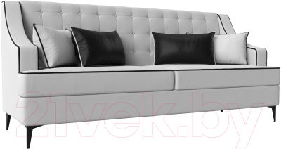 Диван Лига Диванов Марк 258 / 111920 (экокожа белый/кант черный) - фото