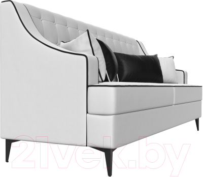 Диван Лига Диванов Марк 258 / 111920 (экокожа белый/кант черный)