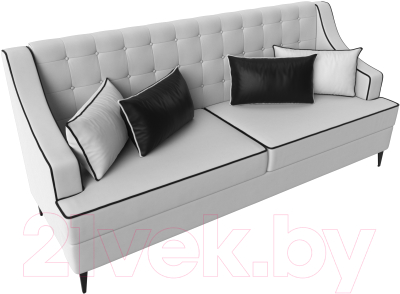 Диван Лига Диванов Марк 258 / 111920 (экокожа белый/кант черный)