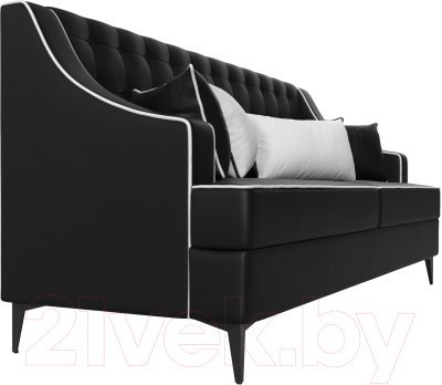 Диван Лига Диванов Марк 258 / 111922 (экокожа черный/кант белый)