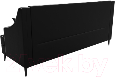Диван Лига Диванов Марк 258 / 111922 (экокожа черный/кант белый)