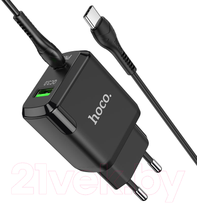 Зарядное устройство сетевое Hoco N5 + кабель Type-C to Type-C - фото