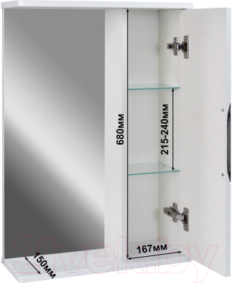 Шкаф с зеркалом для ванной Doratiz Афина 50 / 2711.700