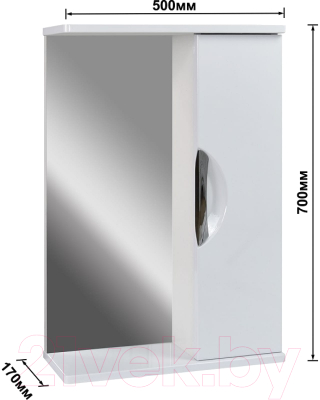 Шкаф с зеркалом для ванной Doratiz Афина 50 / 2711.700