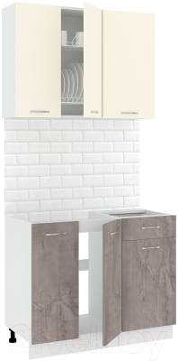 Готовая кухня Кортекс-мебель Корнелия Лира-лайт 1.0м без столешницы - фото