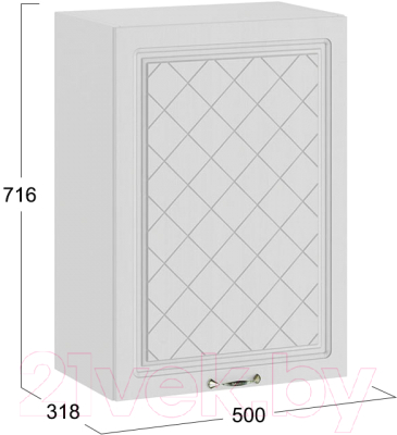 Шкаф навесной для кухни ТриЯ Бьянка 1В5 (белый/дуб белый)