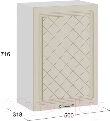 Шкаф навесной для кухни ТриЯ Бьянка 1В5 (белый/дуб ваниль)