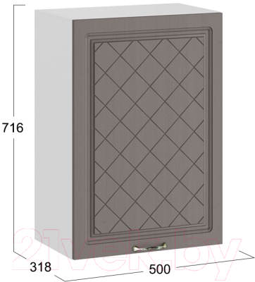 Шкаф навесной для кухни ТриЯ Бьянка 1В5 (белый/дуб серый)