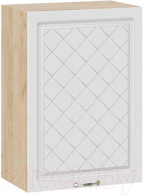 Шкаф навесной для кухни ТриЯ Бьянка 1В5 (дуб крафт золотой/дуб белый) - фото