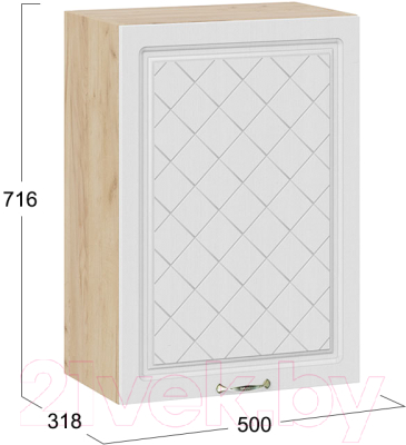 Шкаф навесной для кухни ТриЯ Бьянка 1В5 (дуб крафт золотой/дуб белый)