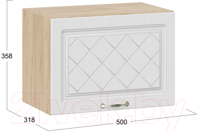 Шкаф навесной для кухни ТриЯ Бьянка 1В5Г (дуб крафт золотой/дуб белый)