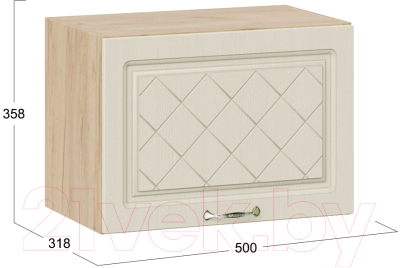 Шкаф навесной для кухни ТриЯ Бьянка 1В5Г (дуб крафт золотой/дуб ваниль)