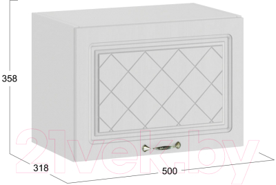 Шкаф навесной для кухни ТриЯ Бьянка 1В5Г (белый/дуб белый)