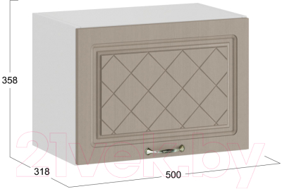 Шкаф навесной для кухни ТриЯ Бьянка 1В5Г (белый/дуб кофе)