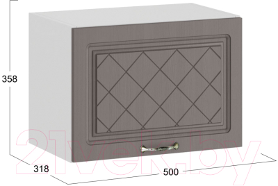 Шкаф навесной для кухни ТриЯ Бьянка 1В5Г (белый/дуб серый)