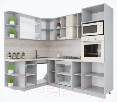 Готовая кухня Интерлиния Мила Крафт 1.68x2.4 левая