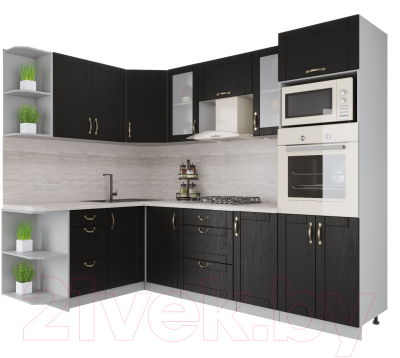 Готовая кухня Интерлиния Мила Крафт 1.68x2.6 левая - фото