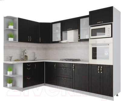 Готовая кухня Интерлиния Мила Крафт 1.68x2.8 левая - фото