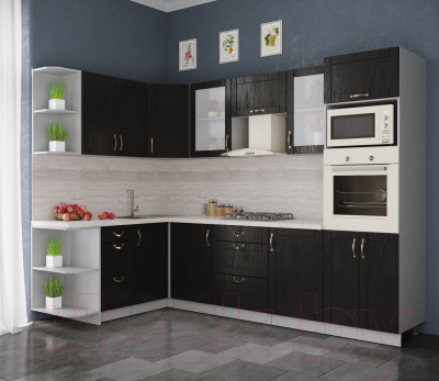 Готовая кухня Интерлиния Мила Крафт 1.68x2.8 левая