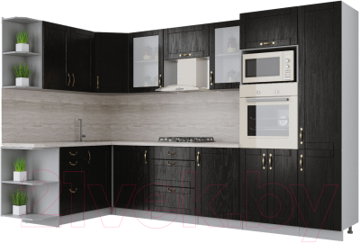 Готовая кухня Интерлиния Мила Крафт 1.68x3.2 левая - фото
