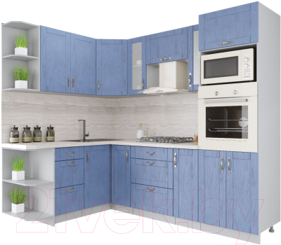 Готовая кухня Интерлиния Мила Крафт 1.68x2.4 левая - фото