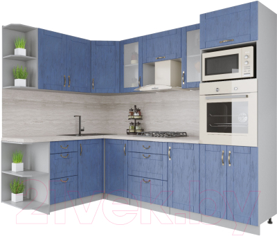 Готовая кухня Интерлиния Мила Крафт 1.68x2.6 левая - фото