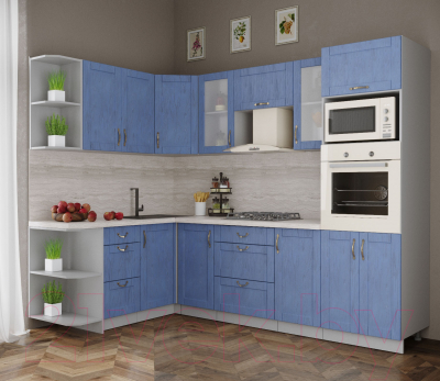 Готовая кухня Интерлиния Мила Крафт 1.68x2.6 левая
