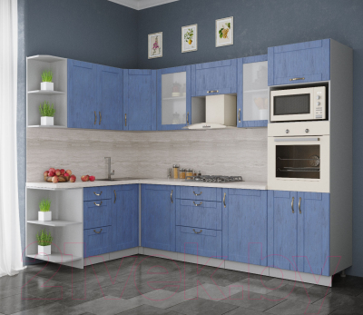 Готовая кухня Интерлиния Мила Крафт 1.68x2.8 левая