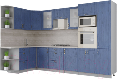 Готовая кухня Интерлиния Мила Крафт 1.68x3.2 левая - фото