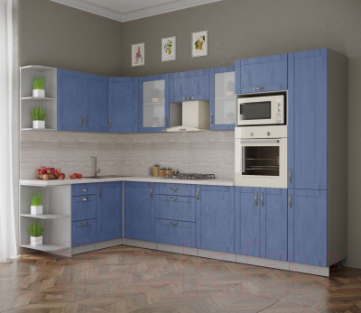 Готовая кухня Интерлиния Мила Крафт 1.68x3.2 левая