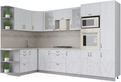 Готовая кухня Интерлиния Мила Крафт 1.68x3.2 левая - фото