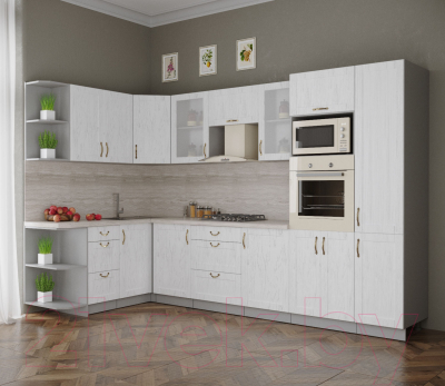 Готовая кухня Интерлиния Мила Крафт 1.68x3.2 левая