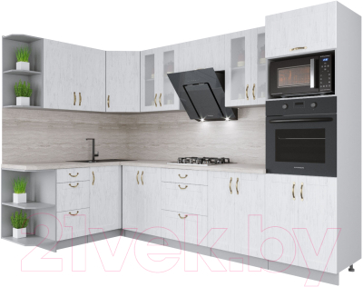 Готовая кухня Интерлиния Мила Крафт 1.68x3.0 левая - фото