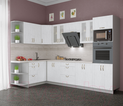Готовая кухня Интерлиния Мила Крафт 1.68x3.0 левая