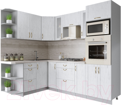Готовая кухня Интерлиния Мила Крафт 1.68x2.4 левая - фото