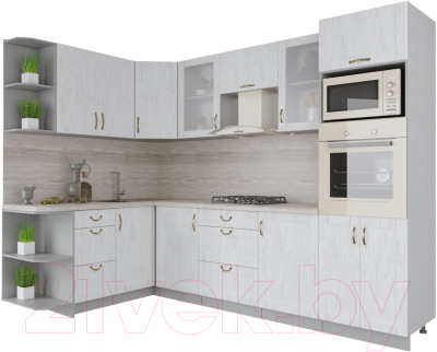 Готовая кухня Интерлиния Мила Крафт 1.68x2.8 левая - фото