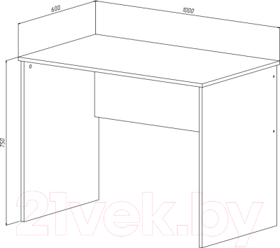 Письменный стол МДК СП2 1000x600x750 (белый)