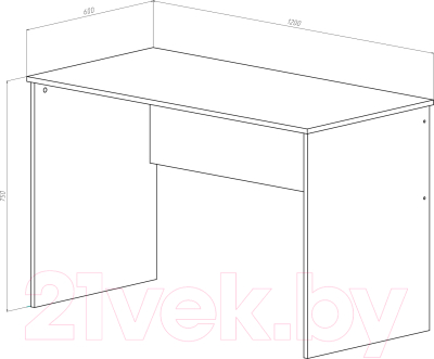 Письменный стол МДК СП3 1200x600x750 (дуб млечный)