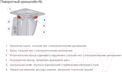 Опора колесная для тележки складской Tellure Rota 535421