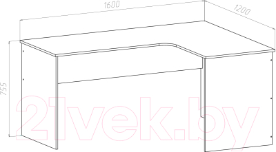 Письменный стол МДК СПУ-Л угловой 1600x1200x755 (левый, венге)