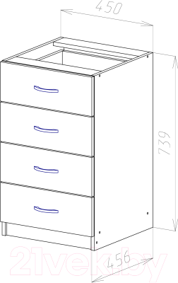 Тумба МДК ТБ1 приставная 454x456x739 (венге)