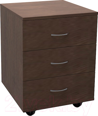 Тумба МДК ТБ3 выкатная с 3 ящиками 454x456x530 (венге) - фото